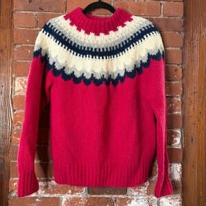 Brooks Brothers Danish Vintage Fair Isle Yoke Nordic Lambswool Sweater
